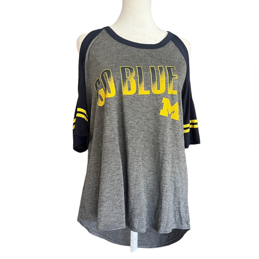 Michigan Wolverines Women's Shirt Size Medium Cold Shoulder Go Blue